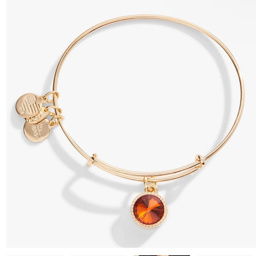 Alex and Ani Charm Bangle Bracelet November Topaz Birth Stone